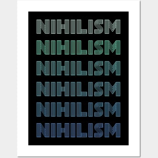 Funny Philosophy Retro Vintage Repeated word "Nihilism" Posters and Art